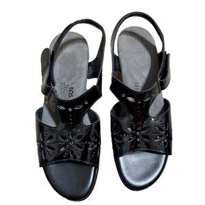 SAS Sunburst - Heeled Sandal Black Patent Leather Size 9 Medium